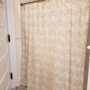 Eddie Bauer Home Sheer Fabric Green Shower Curtain